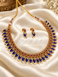 TRADITIONAL ROYAL BLUE & RED PAISLEY NECKLACE SET