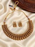 Traditional Antique Gold-Tone Necklace & Earrings Set