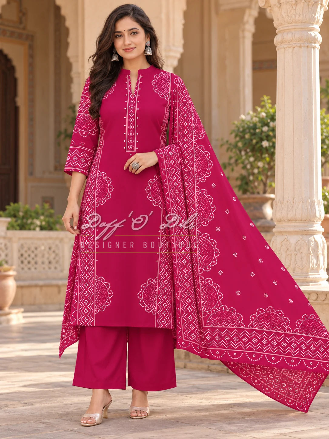 PREMIUM COTTON BANDHEJ SUIT SET