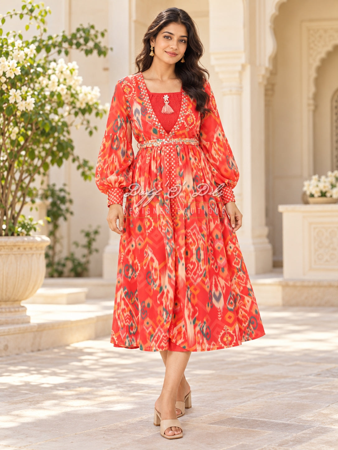 DESIGNER TWO-PIECE GEORGETTE SHRUG SET