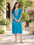 SILK STRAIGHT CUT DESIGNER KURTI