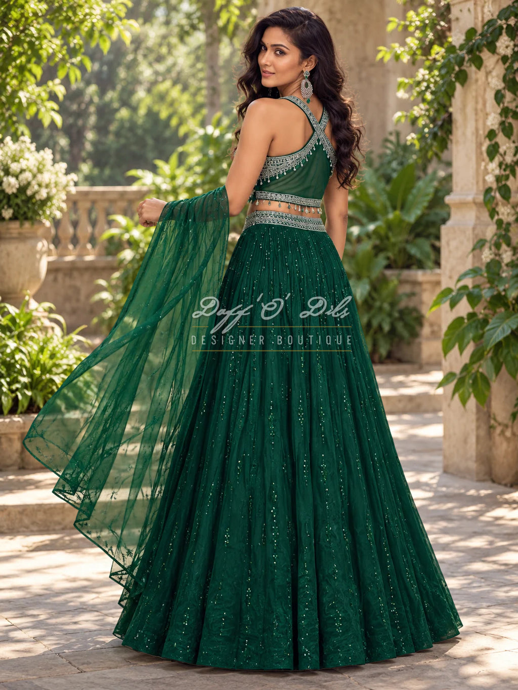 Designer Party Wear Crop Top & Lehenga Set
