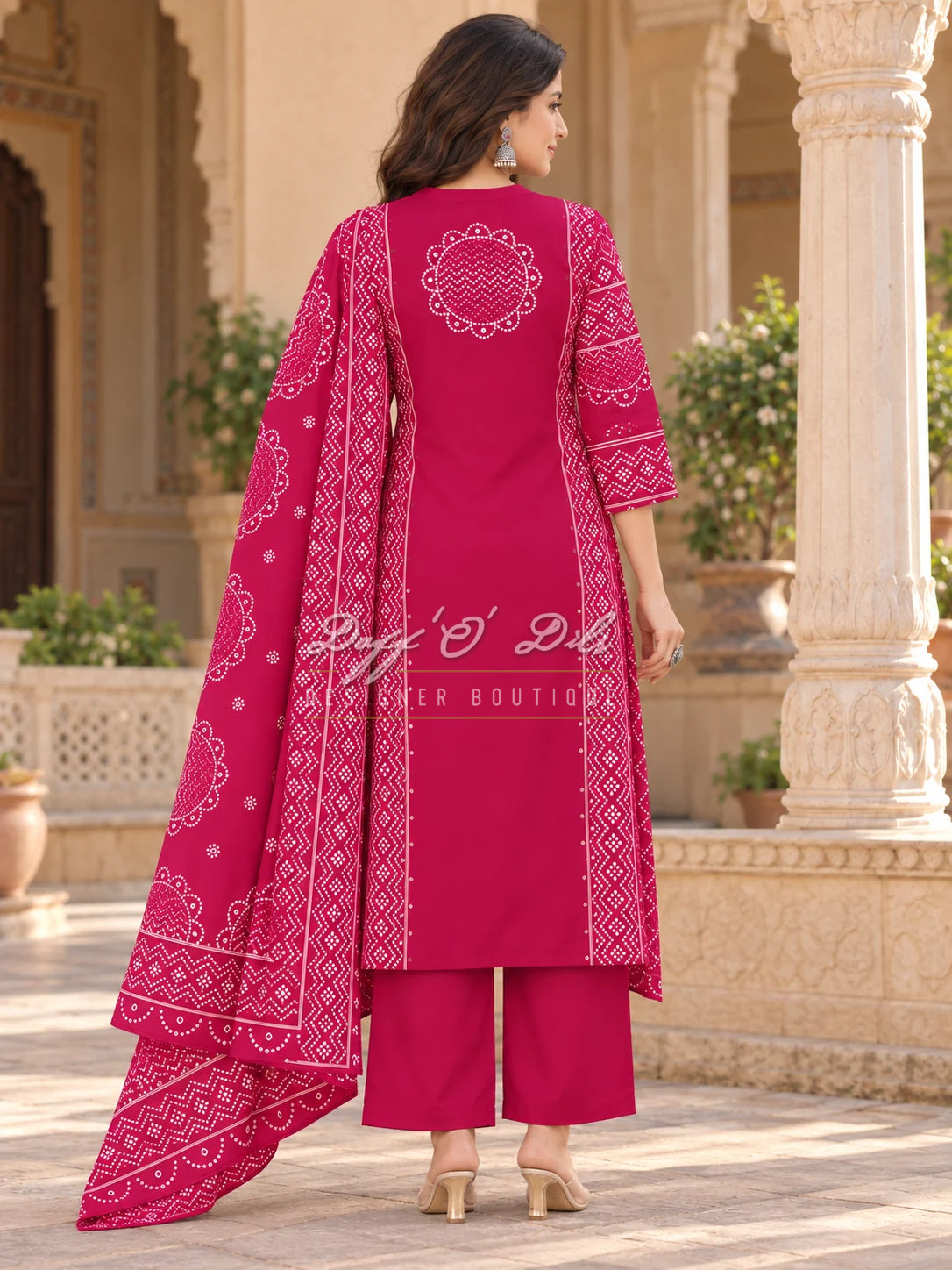 PREMIUM COTTON BANDHEJ SUIT SET