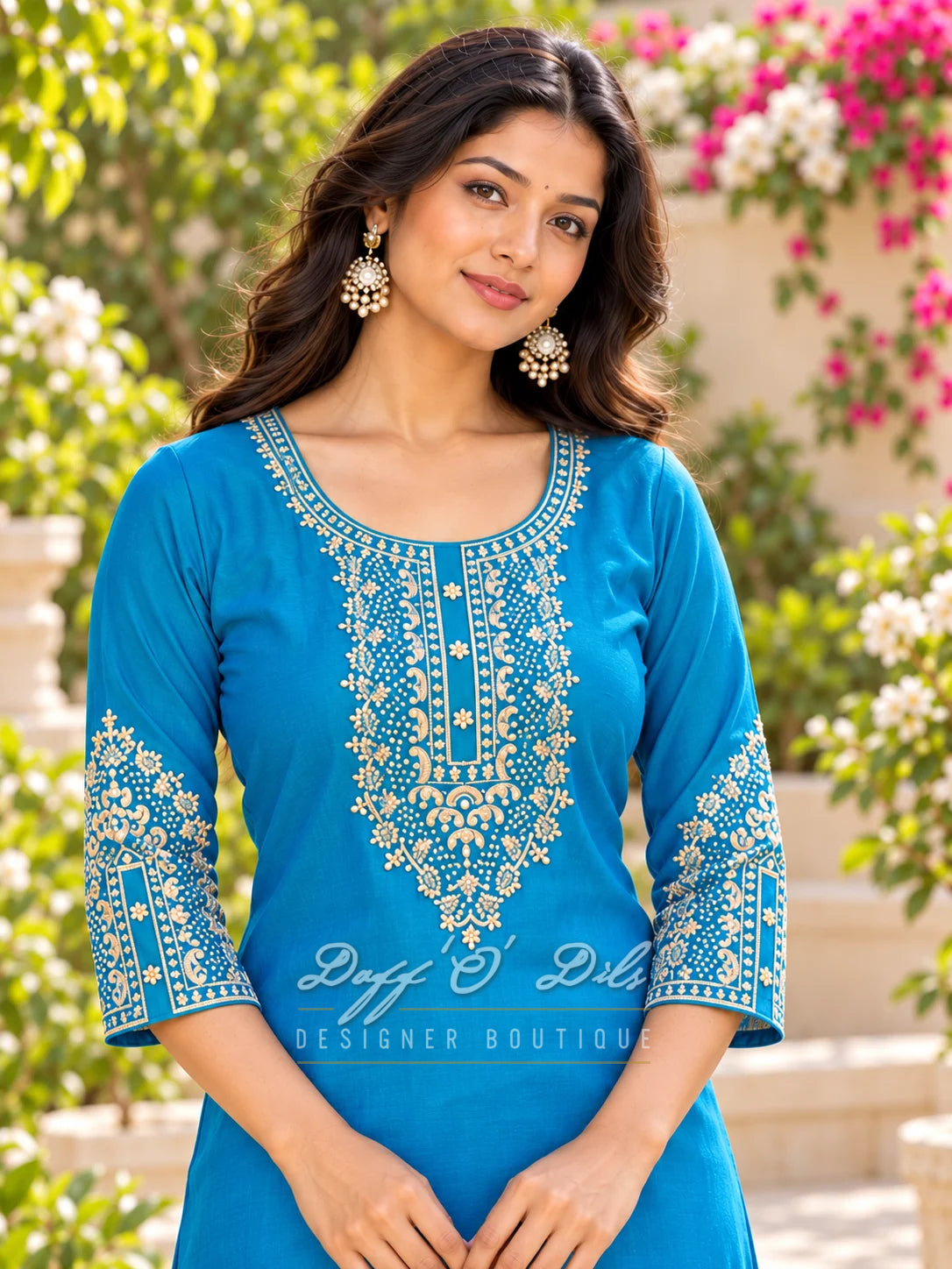 SILK STRAIGHT CUT DESIGNER KURTI