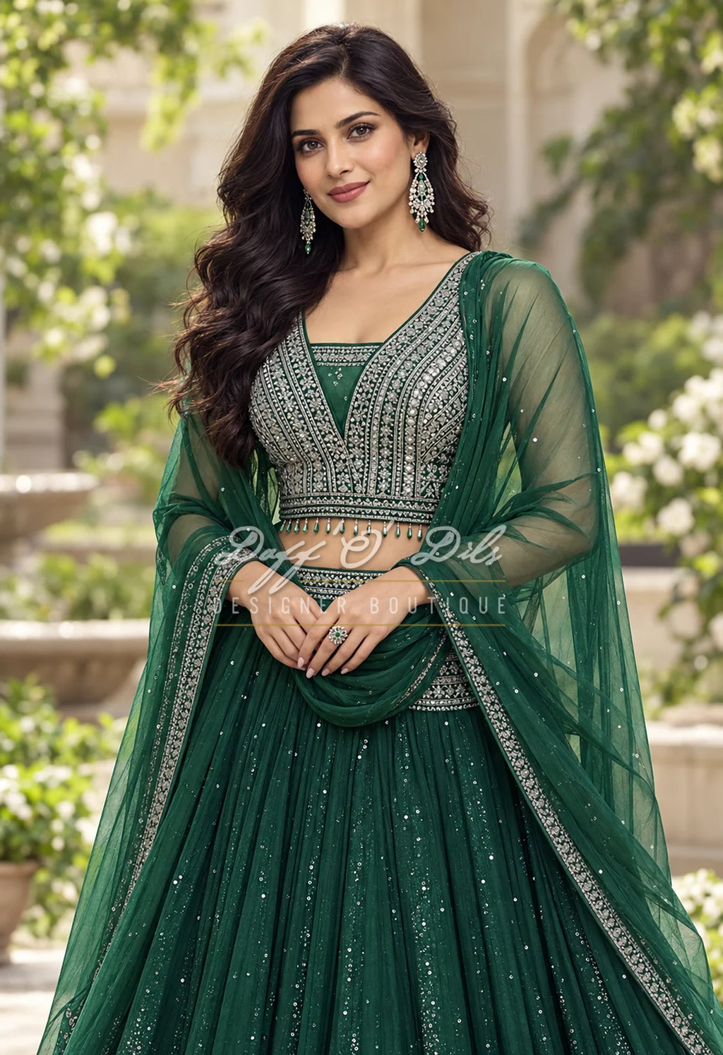 Designer Party Wear Crop Top & Lehenga Set