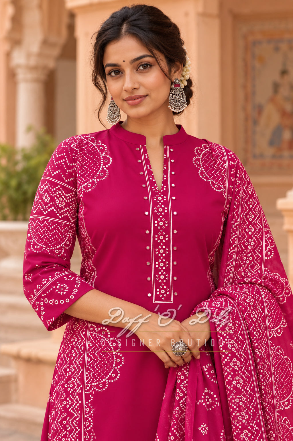 PREMIUM COTTON BANDHEJ SUIT SET