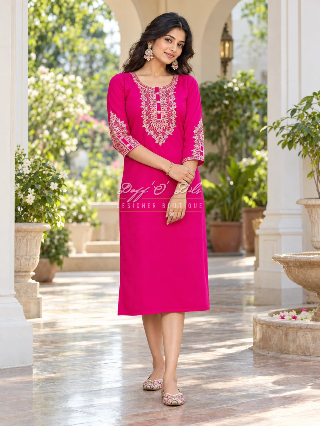 SILK STRAIGHT CUT DESIGNER KURTI