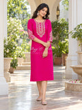 SILK STRAIGHT CUT DESIGNER KURTI