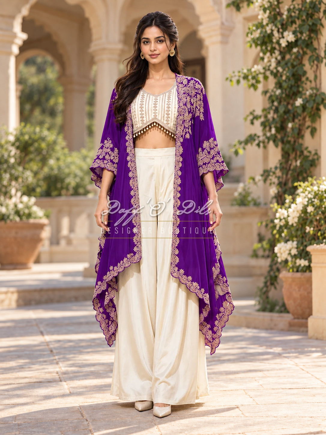 PREMIUM CREPE EMBROIDERED INDO-WESTERN DRESS