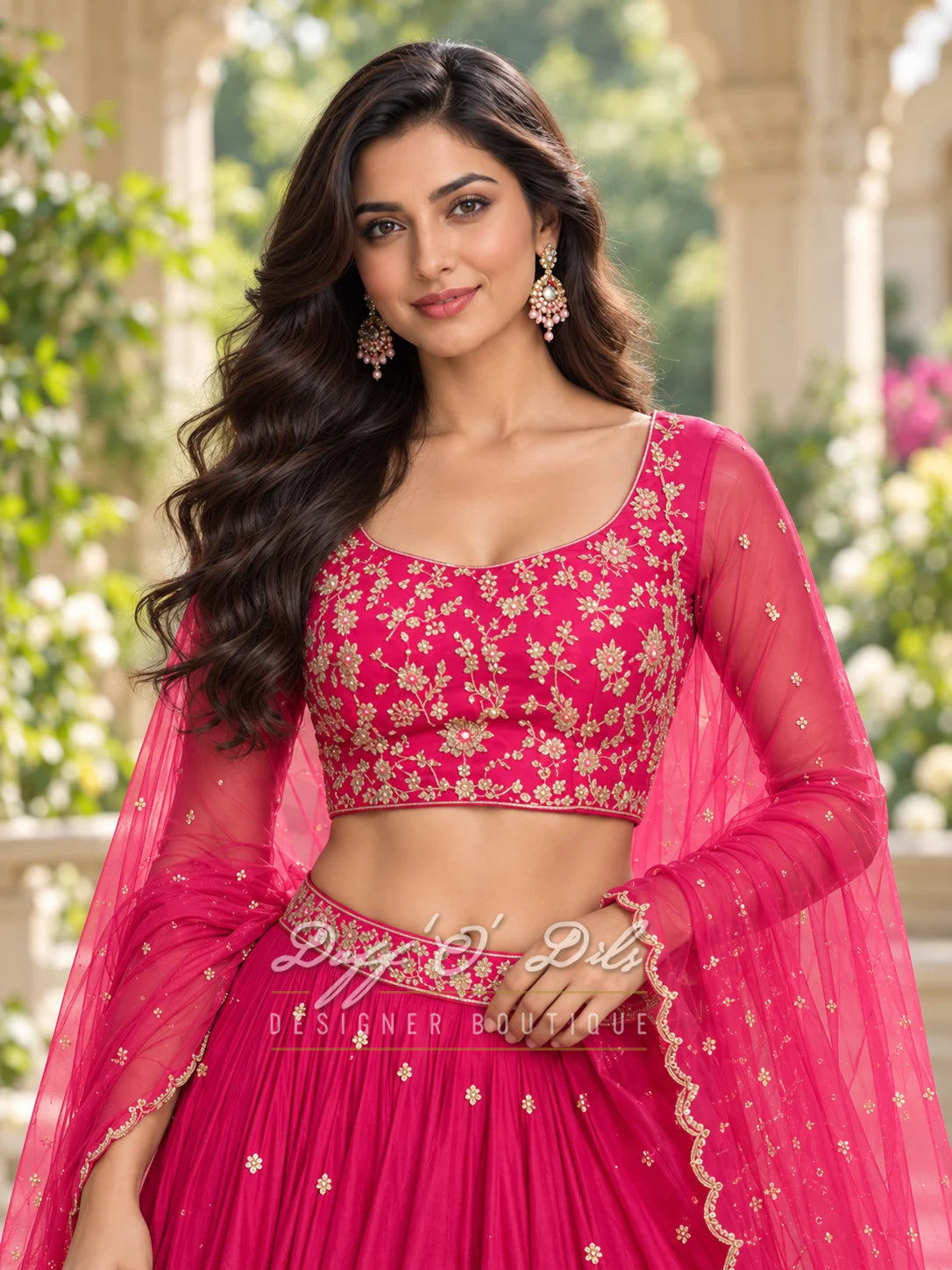 Designer Party Wear Crop Top & Lehenga Set