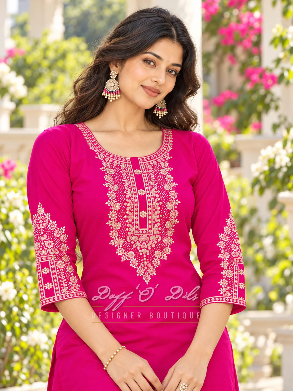 SILK STRAIGHT CUT DESIGNER KURTI
