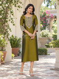 SILK STRAIGHT CUT DESIGNER KURTI