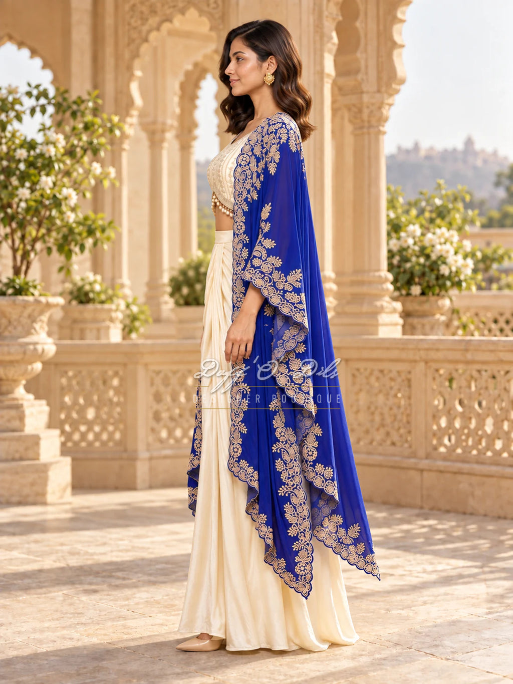 PREMIUM CREPE EMBROIDERED INDO-WESTERN DRESS