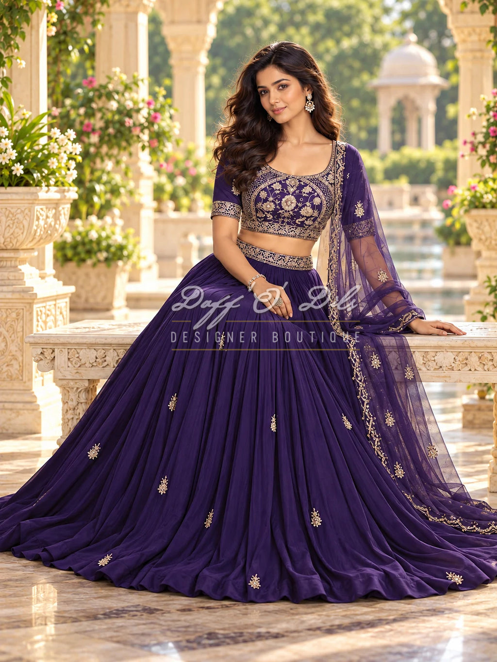 Designer Party Wear Crop Top & Lehenga Set