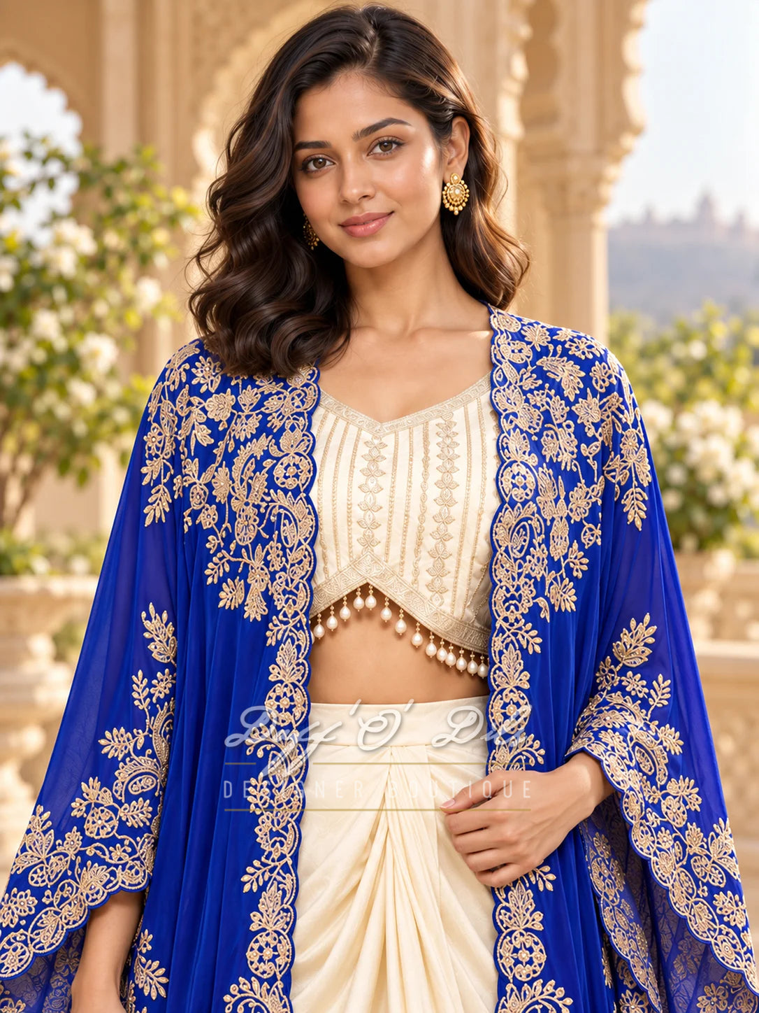 PREMIUM CREPE EMBROIDERED INDO-WESTERN DRESS