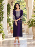 SILK STRAIGHT CUT DESIGNER KURTI