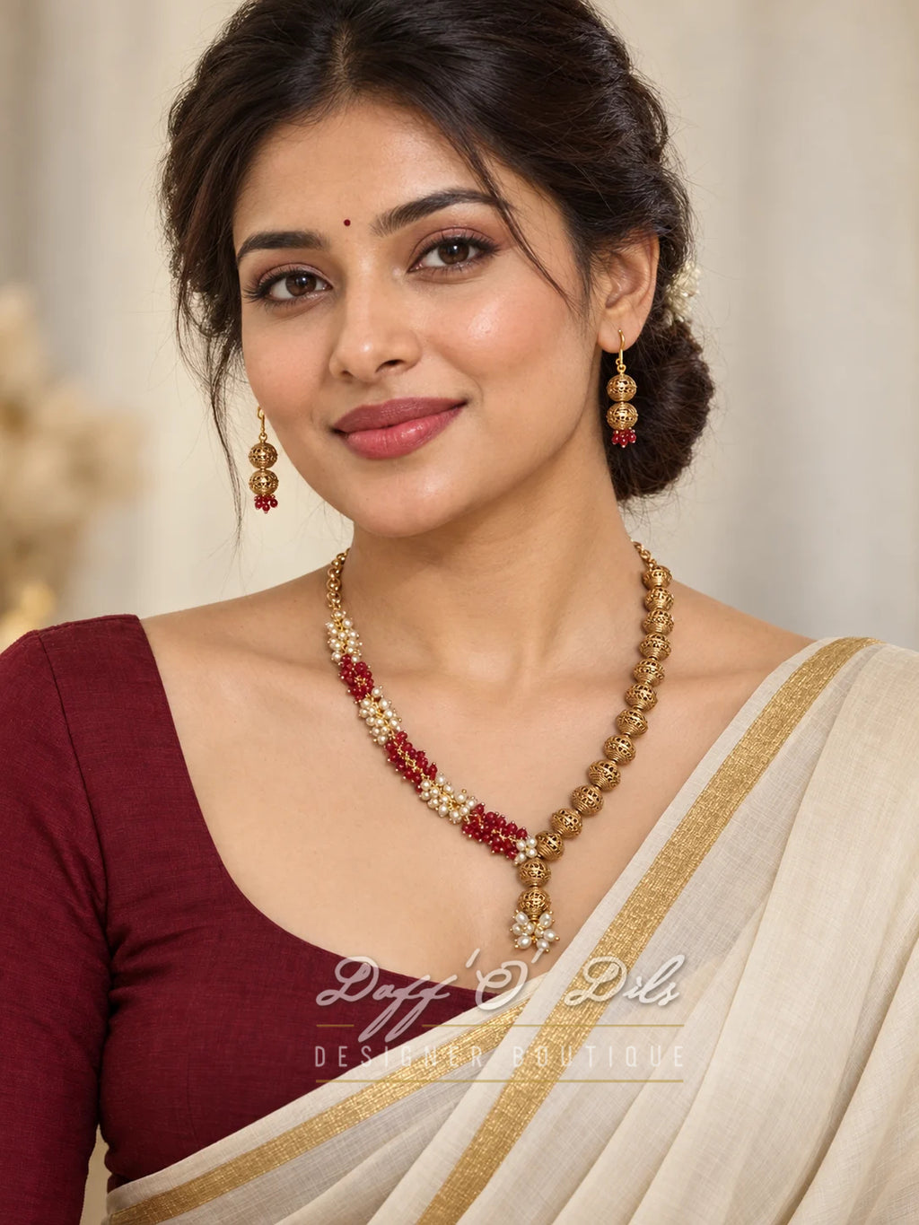 ANTIQUE-STYLE BEADED NECKLACE SET