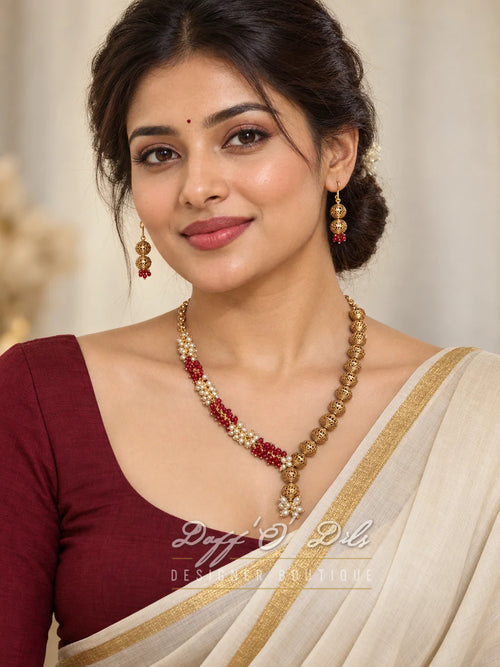 ANTIQUE-STYLE BEADED NECKLACE SET