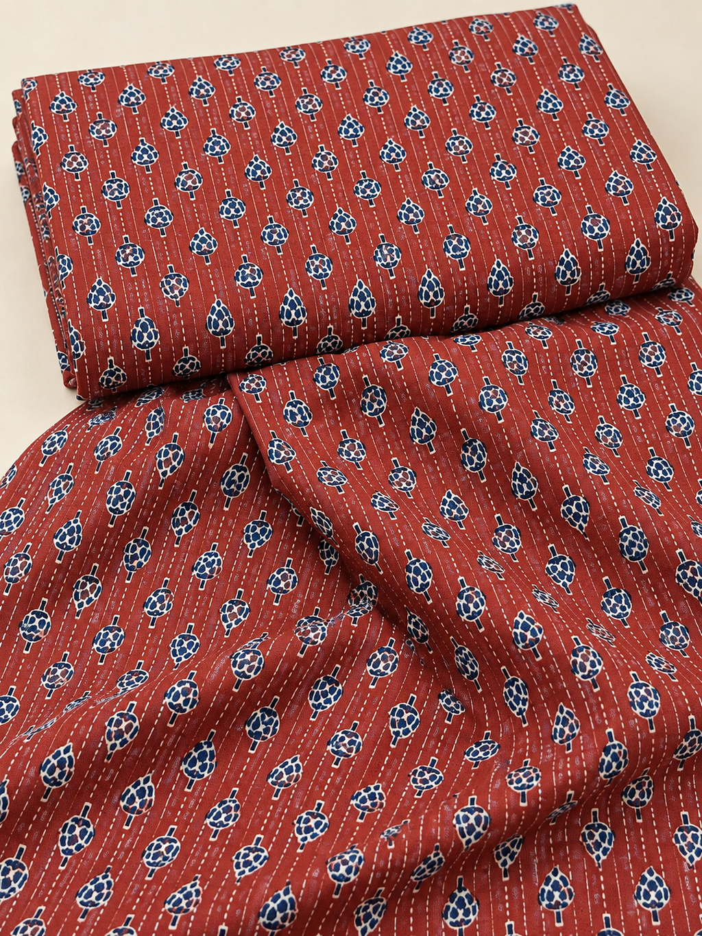 PRINTED COTTON KANTHA WORK FABRIC
