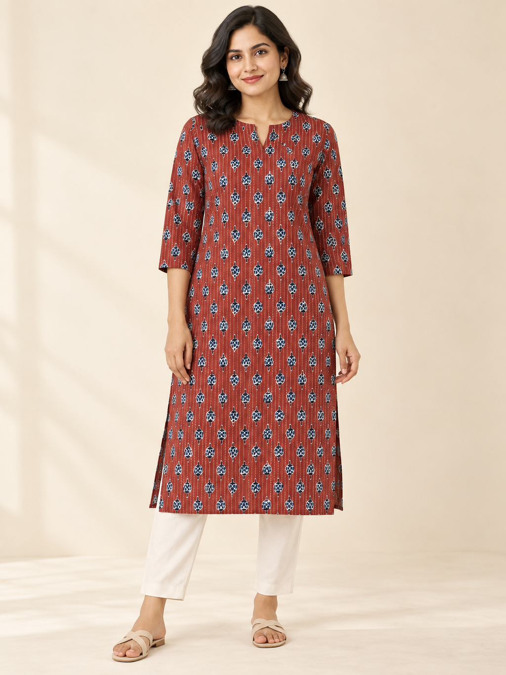 PRINTED COTTON KANTHA WORK FABRIC