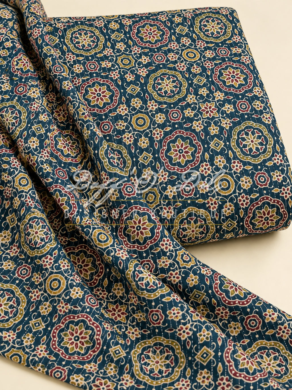 PRINTED COTTON KANTHA WORK FABRIC