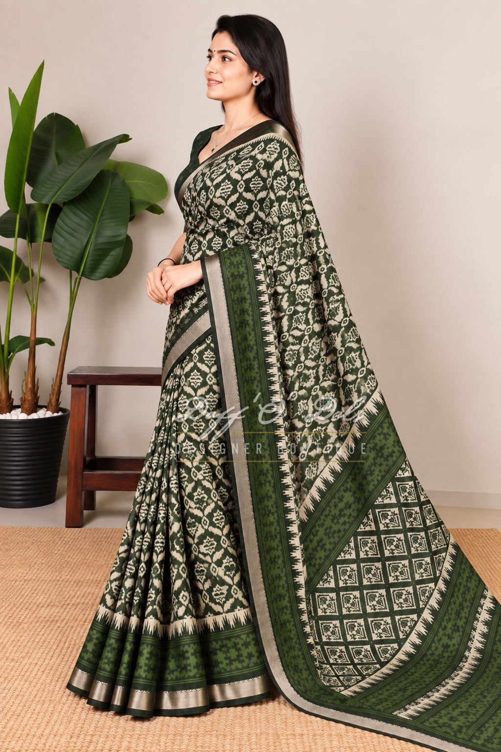 ELEGANT IKAT CHANDERI SAREE
