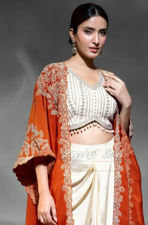 Party Wear Shrug Style Indo Western Suit