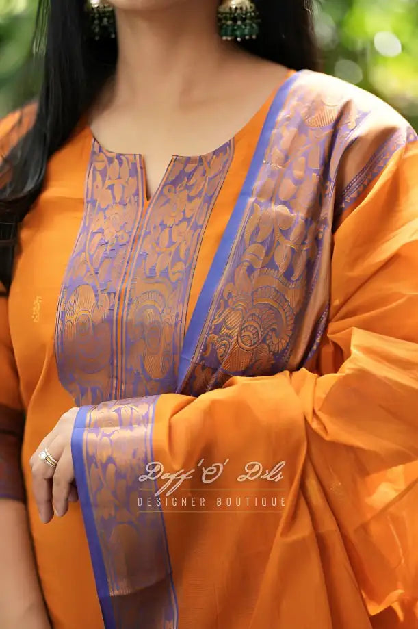 Rust Orange Cotton Suit Set