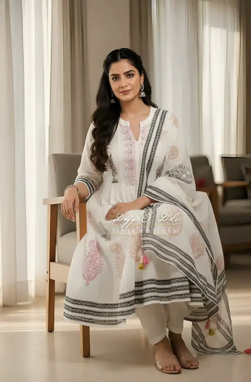Pure Cotton MulMul 3-Piece Suit Set