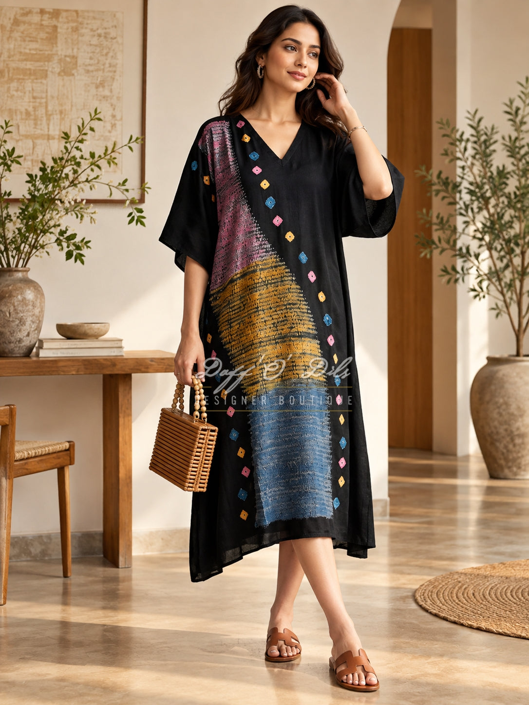PURE MODAL SILK – HAND SIBORI KAFTAN