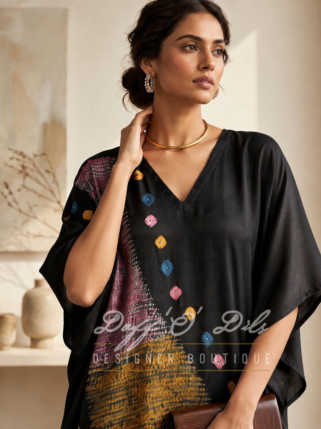 PURE MODAL SILK – HAND SIBORI KAFTAN