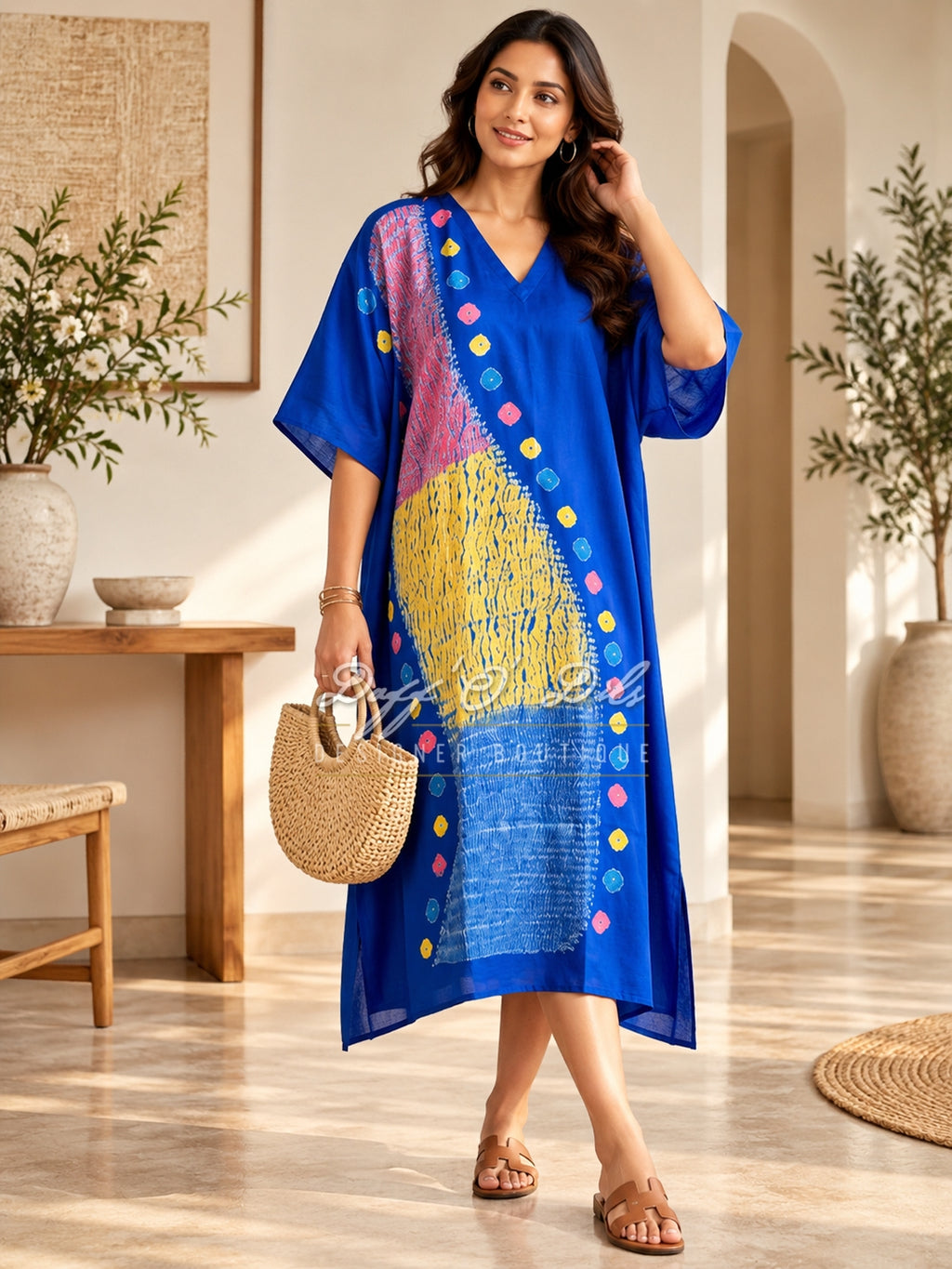 PURE MODAL SILK – HAND SIBORI KAFTAN
