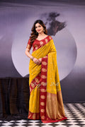 ELEGANT COTTON ZARI WEAVING SAREE